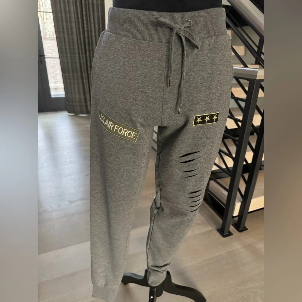 New Gray Joggers with Air Force Patch size XS